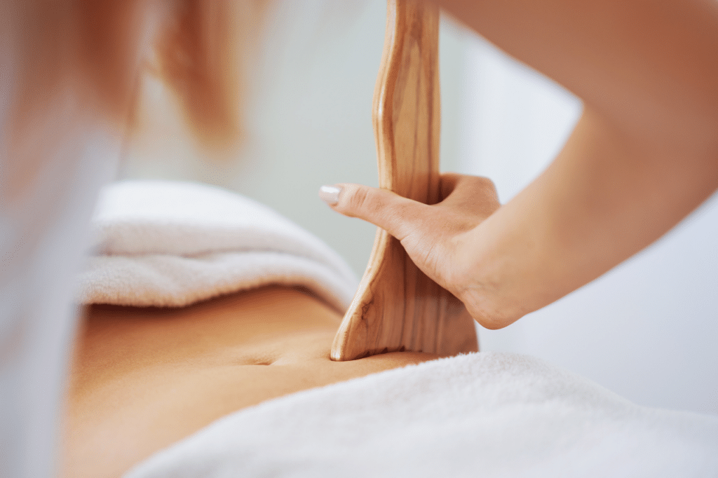 massaggio rullo in legno