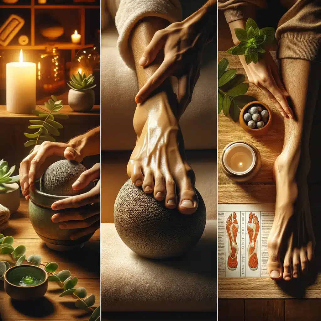 massaggio plantare con palla ceramica detox